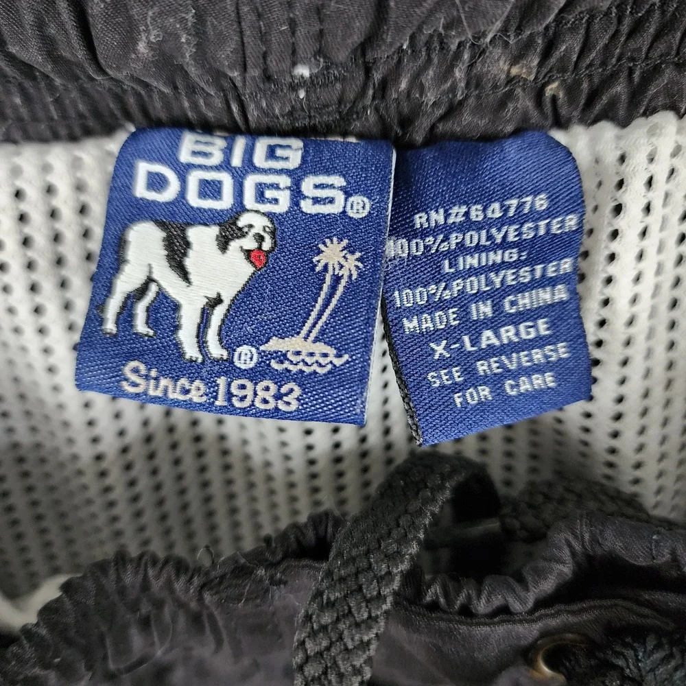 Big Dogs Black Red Striped Swim Trunks XL Mesh Lined Board‎ Shorts Drawstring XL